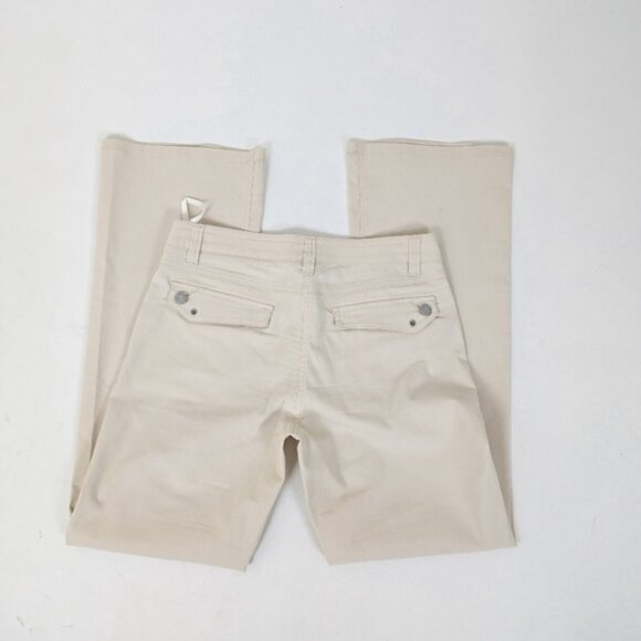 Mexx Beige Trousers Straight Leg Flare Cream Offwhite Mid Low Rise - Picture 3 of 8